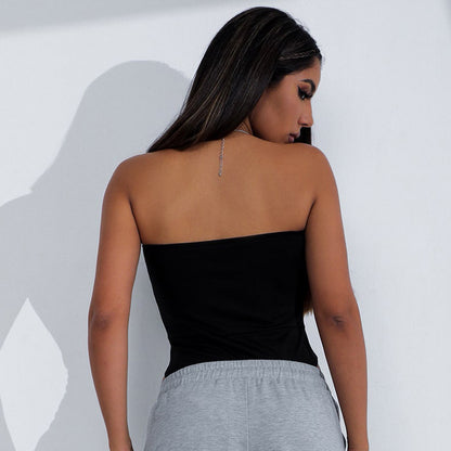 Women Clothing Sexy V Chest Bodysuit Women Tight Bottoming Shirt Slim Fit Figure Flattering Bodysuit