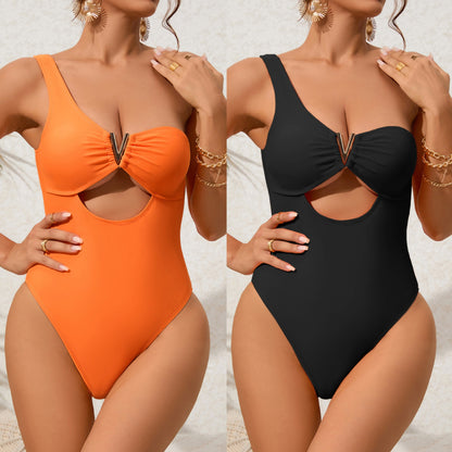 Traje de baño de una pieza de bikini sexy de orden extranjera para mujer