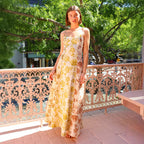 Casual Printing Sexy Backless Spaghetti Straps Large Swing Dress XINXI