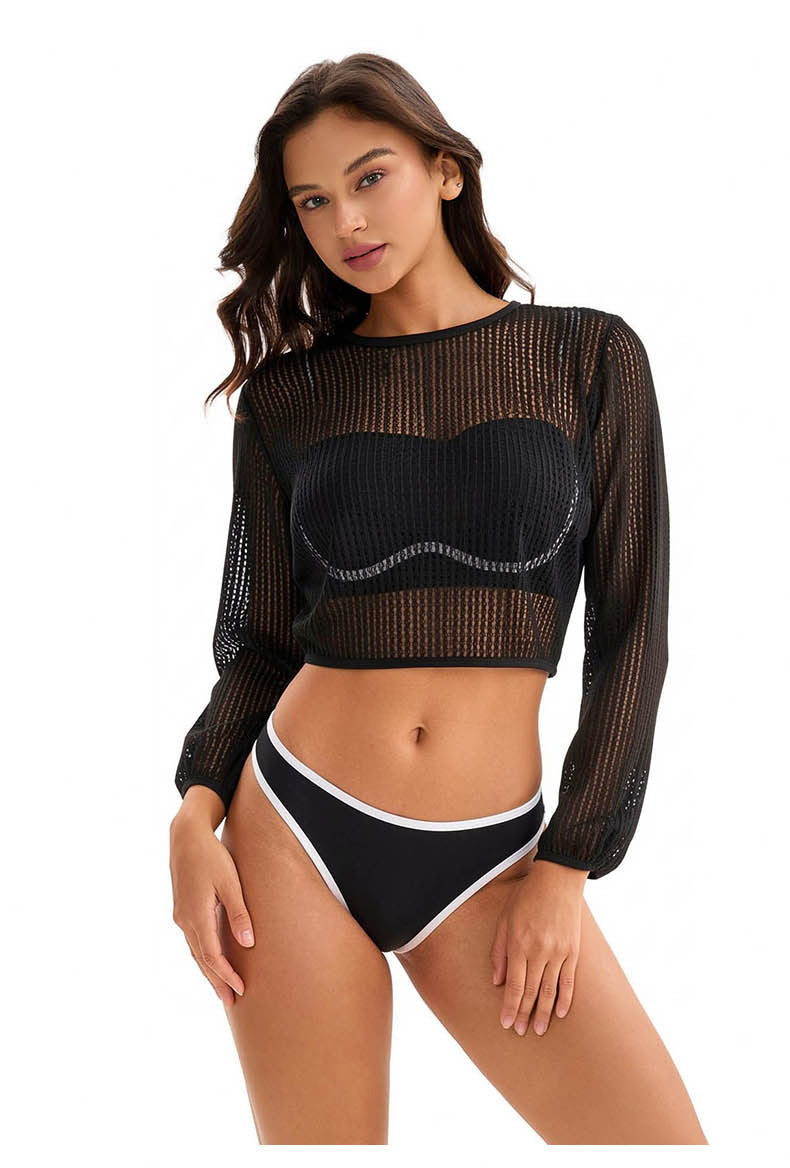 Arrival Bikini Swimsuit Women Sexy Three Piece Sets Long Sleeved Blouse Bianco