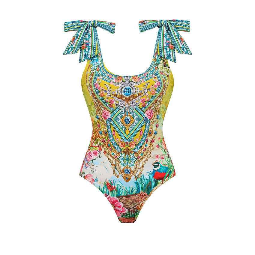 Bow Shoulder Strap Swimsuit