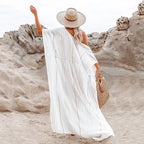 Cárdigan de algodón artificial con rayas asimétricas irregulares para vacaciones en la playa, camisa de protección solar, traje de baño para playa, ropa de abrigo