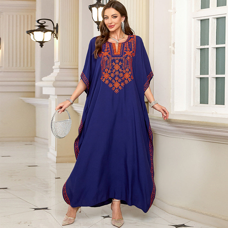 Rayon Embroidered Vacation Beach Blouse Dress Loose Vacation Dress Bikini Cover up EvenStar