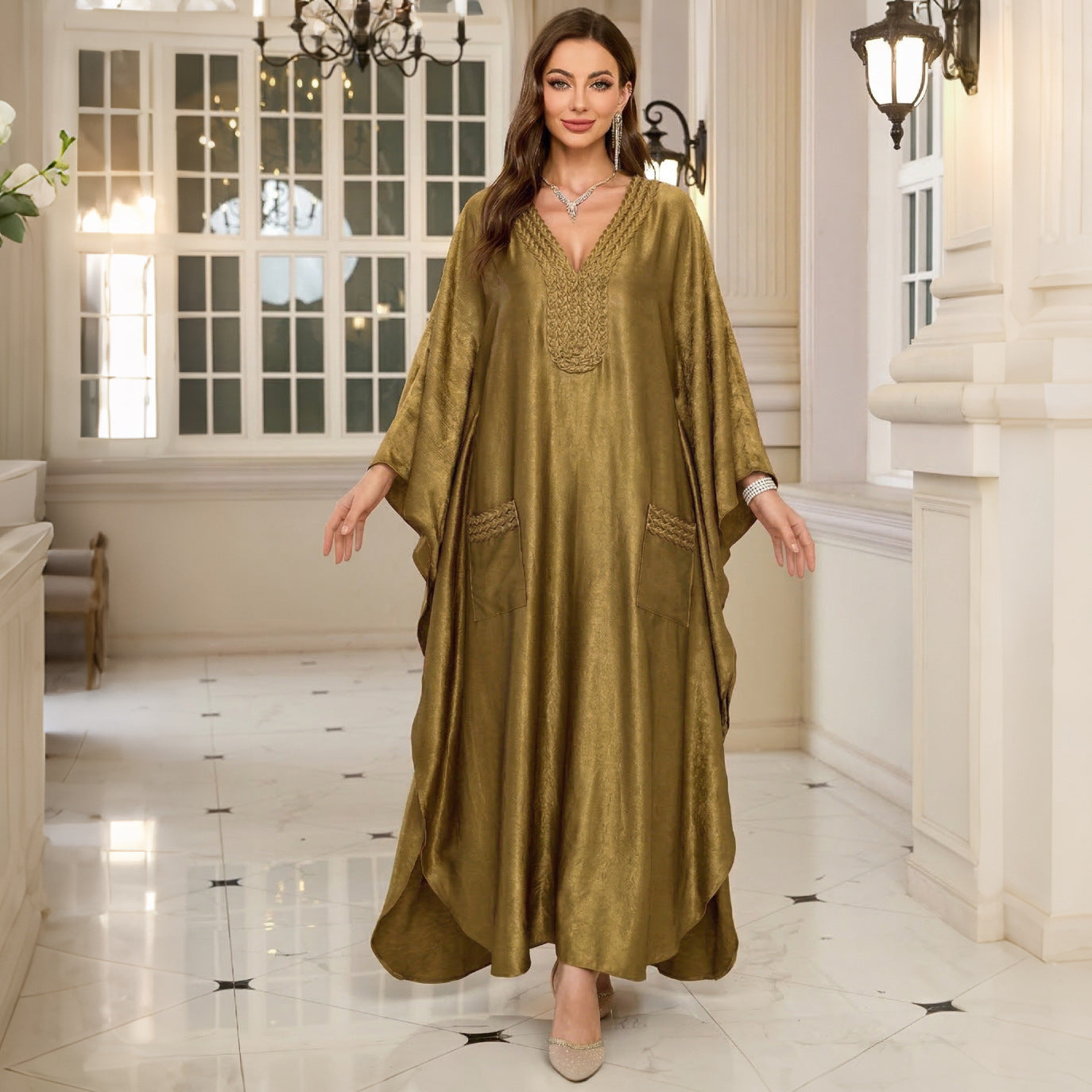 Gold Vacation Beach Coat Maxi Dress Women Loose Maxi Dress Swimsuit Blouse Sun Protective Clothing EvenStar