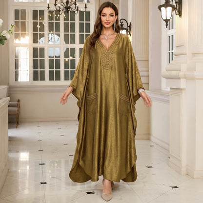 Gold Vacation Beach Coat Maxi Dress Women Loose Maxi Dress Swimsuit Blouse Sun Protective Clothing EvenStar