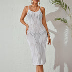 Women Solid Color Sexy Knitted Beach Bikini Swimsuit Blouse Sun Protective Clothing Mangar