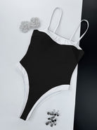 Ladies One Piece Contrast Color One Piece Bikini Swimsuit YatHin