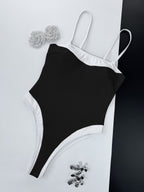 Ladies One Piece Contrast Color One Piece Bikini Swimsuit YatHin