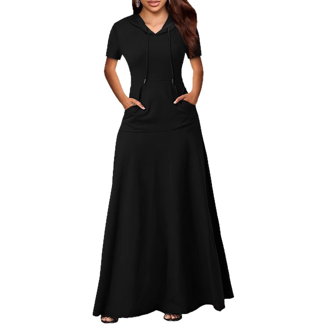Wal Mart Spring Summer Sexy Sexy Hooded Sweater Maxi Dress Women Qube
