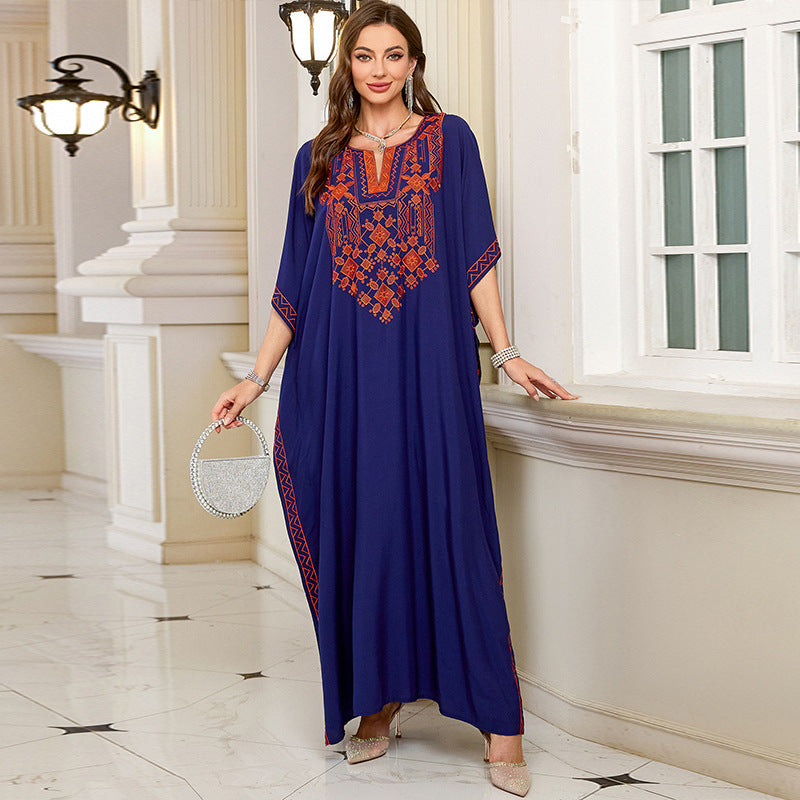 Rayon Embroidered Vacation Beach Blouse Dress Loose Vacation Dress Bikini Cover up EvenStar