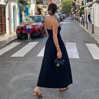 Sexy off Neck Street Loose Long Elegant Tube Top Solid Color Dress for Women LAGERFELD