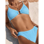 Maillot de bain bikini sexy dos nu en tissu serpent pour femme
