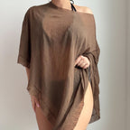 Women Solid Color Vacation Blouse Swimsuit CSC