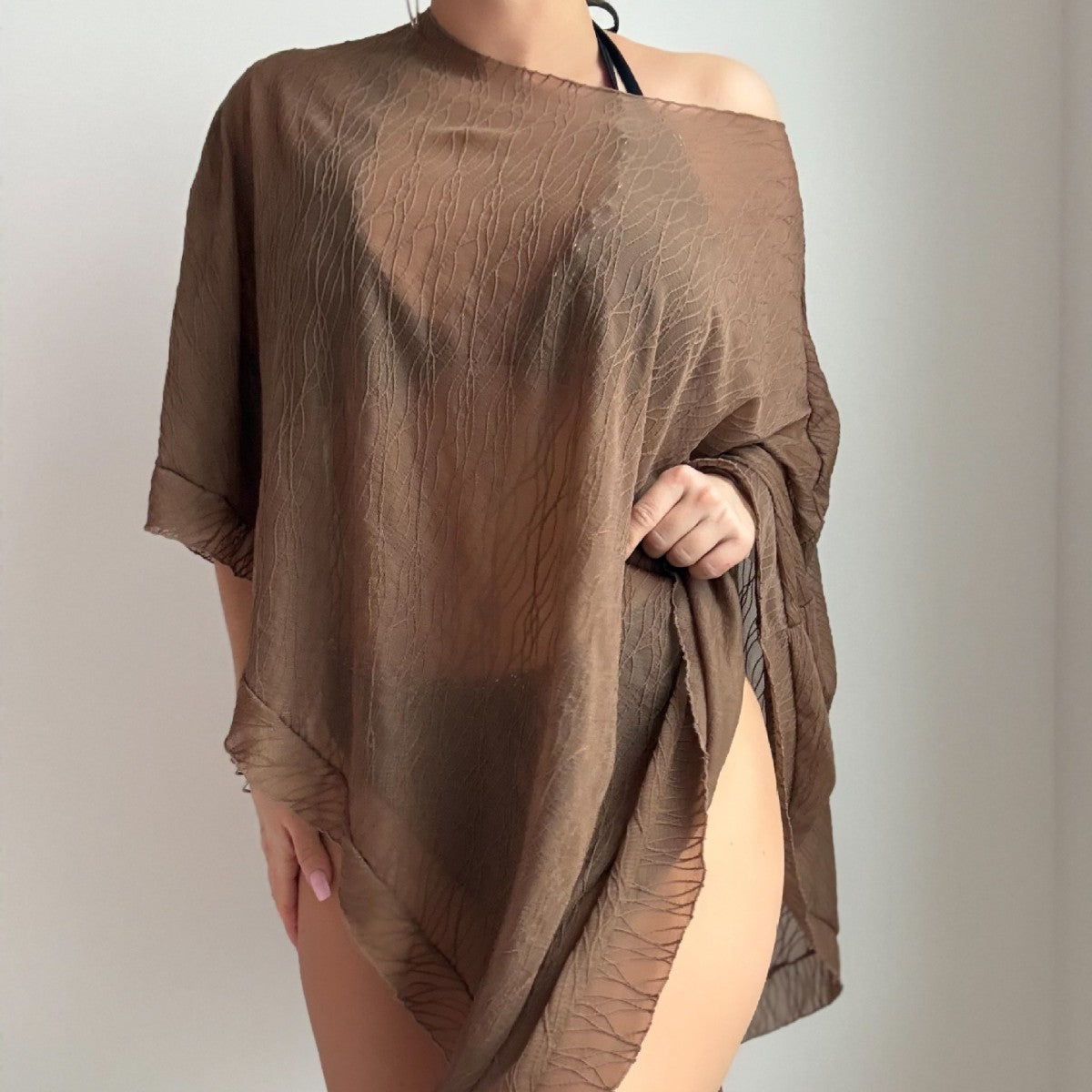 Women Solid Color Vacation Blouse Swimsuit CSC
