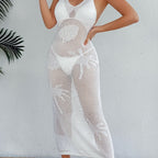 Women Vacation Beach Dress Maxi Dress Strap Split Sexy Dress Lace Bow Decorative Cami Dress Oyimi