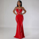 Sexy Rhinestone Mesh See Through Stitching Lace Hip Elastic Sling Dress WINNIEYA