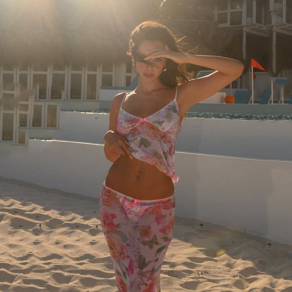 Beach Dress Bikini Sexy Bikini Floral Gauzy Women Swimsuit Swimsuit Women Ellie