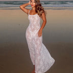 Women Clothing Spring Summer Lace Transparent Sexy Sling Dress Women Dress High-Grade Beach Party Sexy SaturdayNight