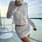 Women Clothing Solid Color Casual Beach Comfortable Sexy Blouse Sun Protective Clothing Set Mangar