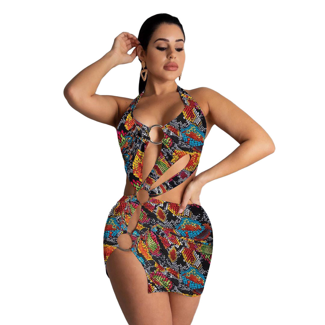 Vêtements pour femmes Maillot de bain pour femmes Robe imprimée colorée