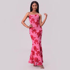 Suspenders Sheath Sexy Three Dimensional Plate Floral Dress Summer PartyPart