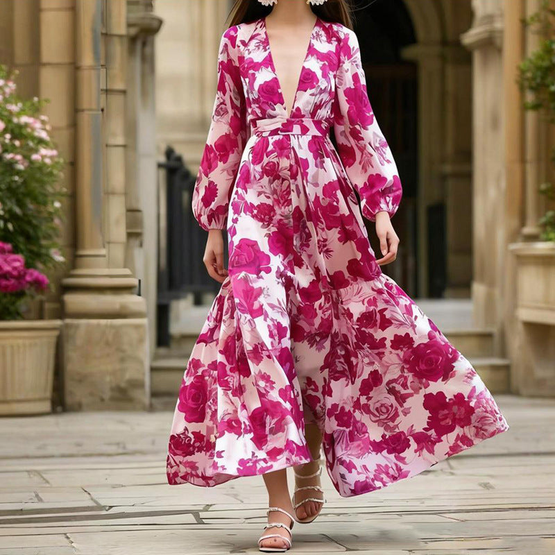 Summer Long Sleeve Printed Bohemian Maxi Dress CONY