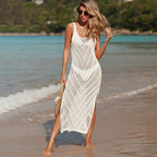 Knitted Crochet Beach Cover up Sexy Cutout Seaside Holiday Sun Protection Shirt Bikini Cover up Crochet hook EvenStar
