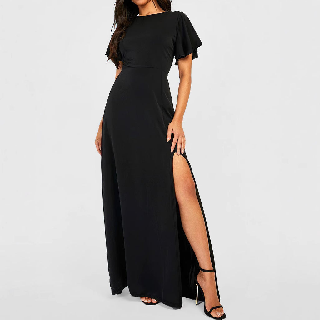 Spring Summer Sexy Girls Elegant High Sense Split Dress Women Qube