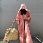 Sunscreen Cardigan Hooded Printed Long Sleeve Long Beach Vacation Swimsuit Outwear Blouse Mangar