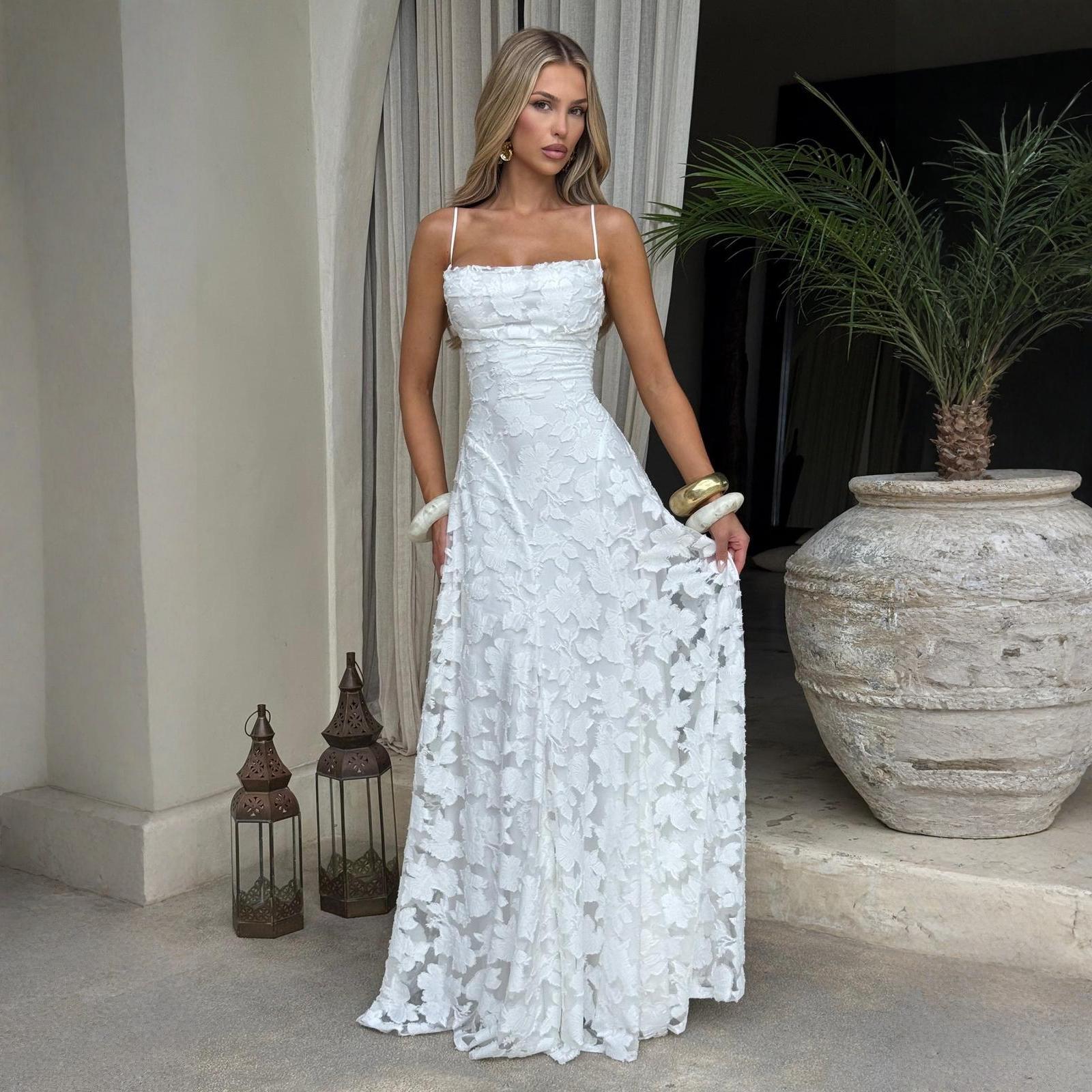 Summer Women Clothing Sexy Strap Chiffon Elegant Backless Evening Dress JULISSA