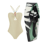 Traje de baño de una pieza de color sólido para mujer, estilo retro francés, que cubre el vientre, fino, para nadar.