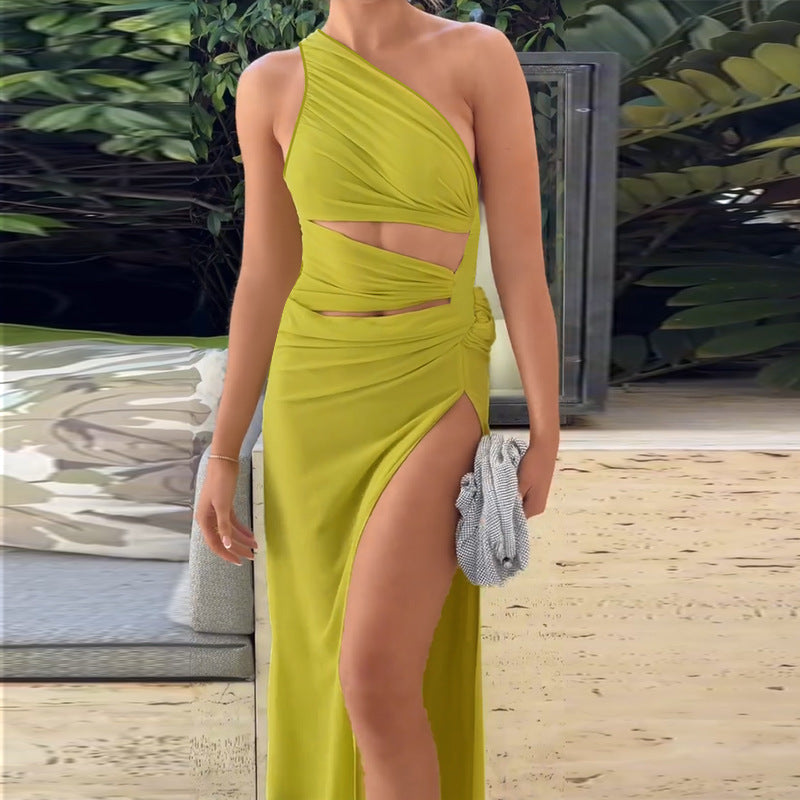 Autumn Sheath Dress Socialite Elegant Sexy Slim Shoulder Holiday Dress FREYA