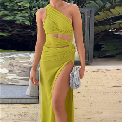 Autumn Sheath Dress Socialite Elegant Sexy Slim Shoulder Holiday Dress FREYA