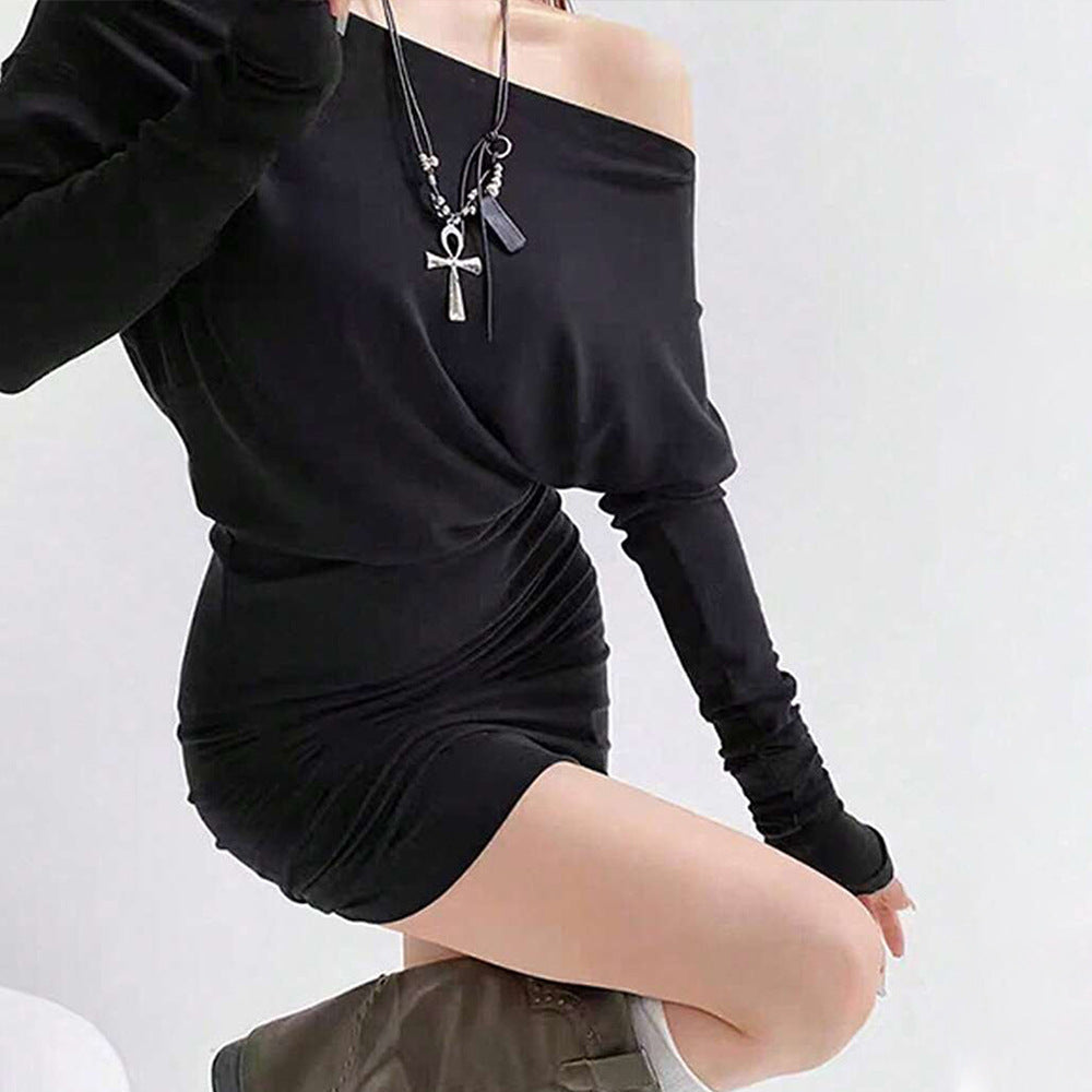 Sexy off Neck off Shoulder Slim Fit Figure Flattering Black Women Commuting Spring Summer Sheath Dress Yiskiss