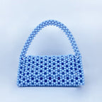 Pearl Bag Women Hand Woven Acrylic Beaded Bag Retro Fairy Small Handbag Triangle Wrist Bag GlamGroove