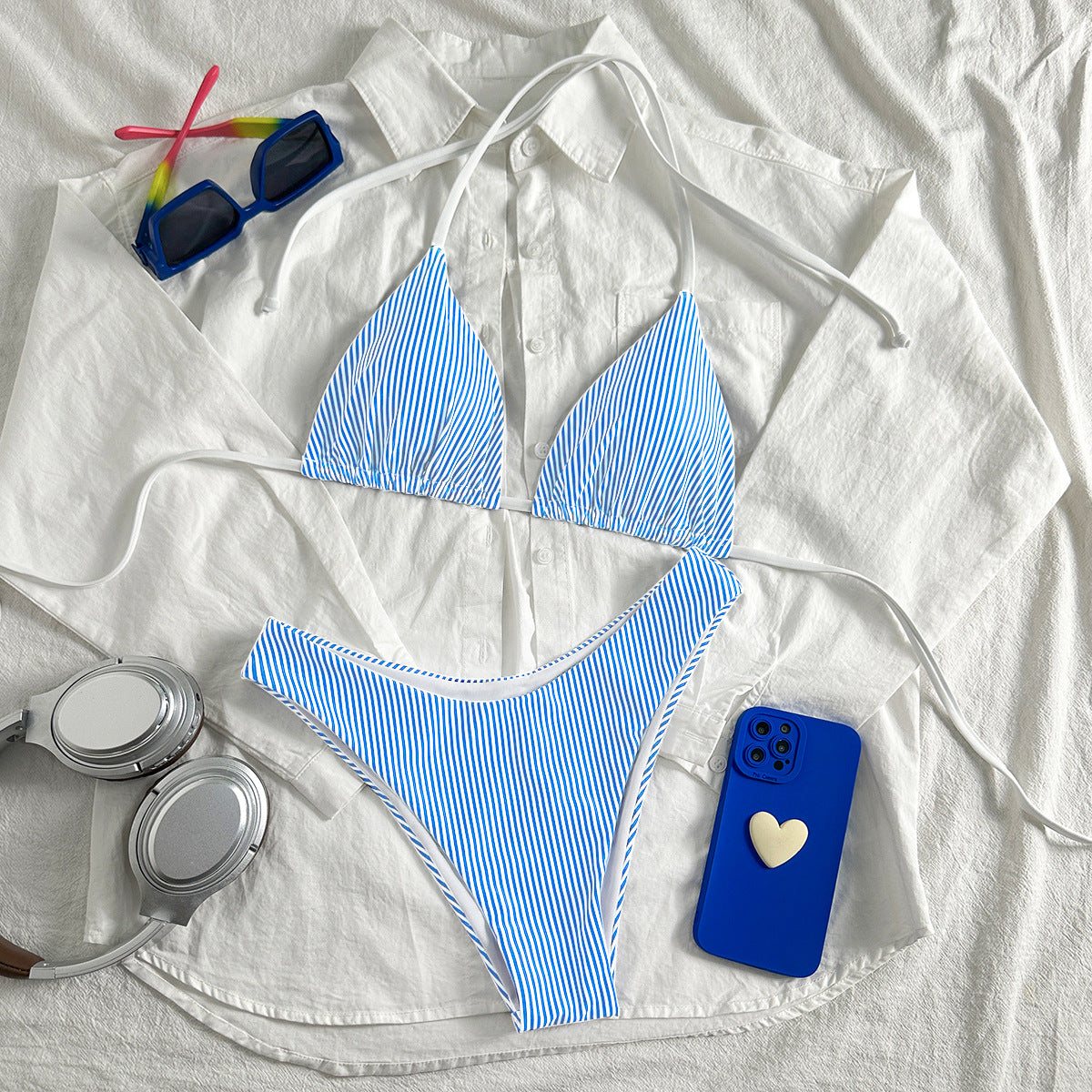 Sky Blue White Stripes