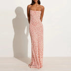 Spring Summer Women Tube Top Suspender Dress Sexy Slim Backless Suspender Floral Dress Eedele