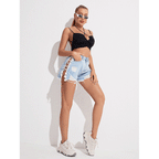 High Waist Slimming Lace-up Denim Shorts Women Summer Slim Fit Slim Fit Pants STYLEBOBON
