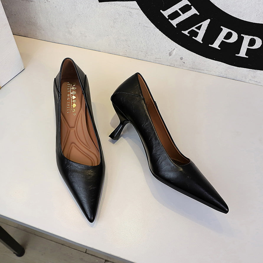 French Work Comfortable All Match Office Work Pointed High Heels Women Stiletto Heel Non Wear Feet Classy Shoes ForestFootwear