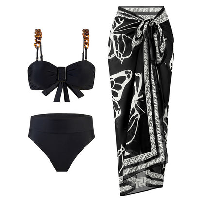 Traje de baño de bikini con estampado de cintura alta, traje de baño sexy para mujer, bikini