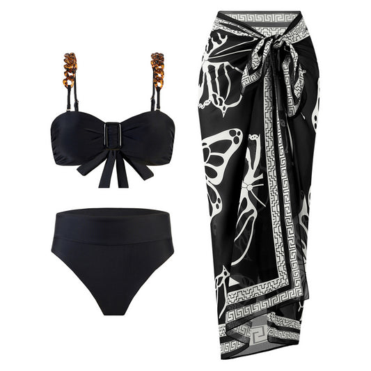 Traje de baño de bikini con estampado de cintura alta, traje de baño sexy para mujer, bikini