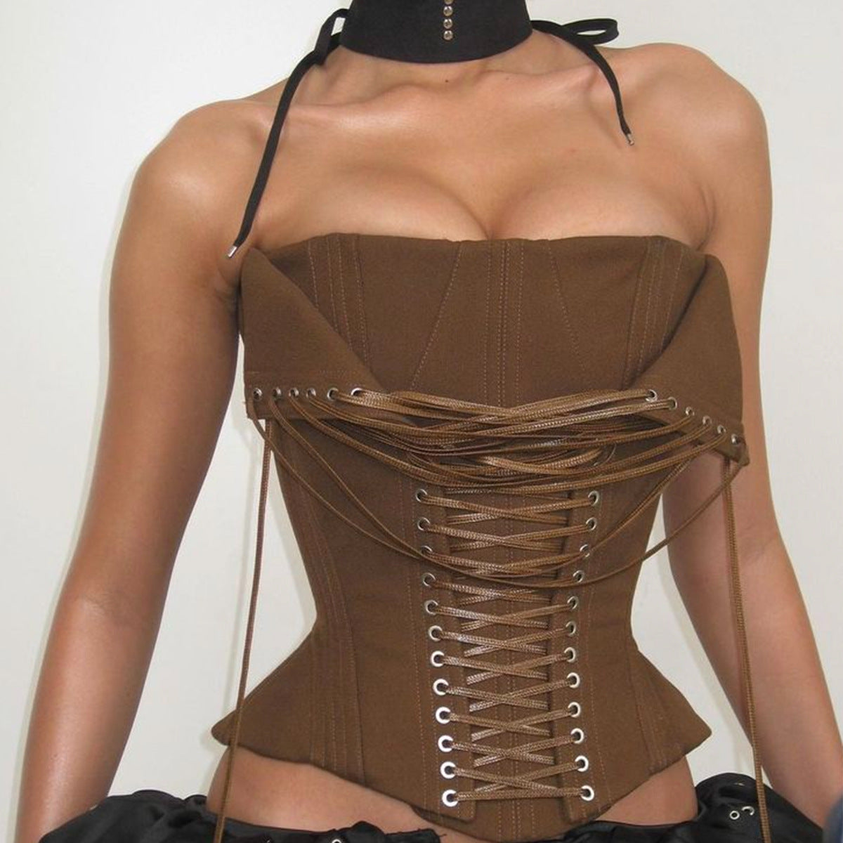 Corsé deshuesado sexy de diseño avanzado Corsé con cordones Corsé sexy Top de tubo