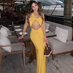 Vestido ajustado plisado con un hombro al descubierto y corte sexy de color liso para mujer de verano