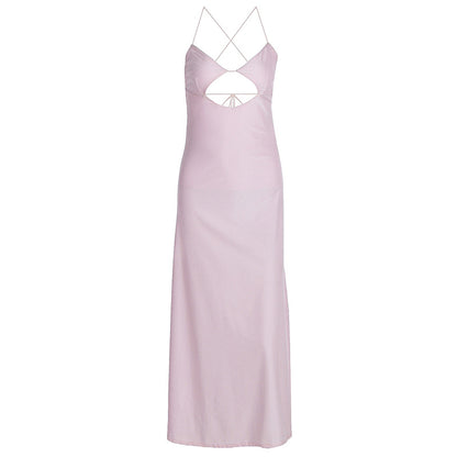 Summer Sexy Wind Cutout Sling Backless Slim Tall Looking Split Dress
