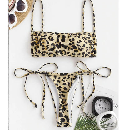Swimsuit Flat Chest Split Printed Bikini