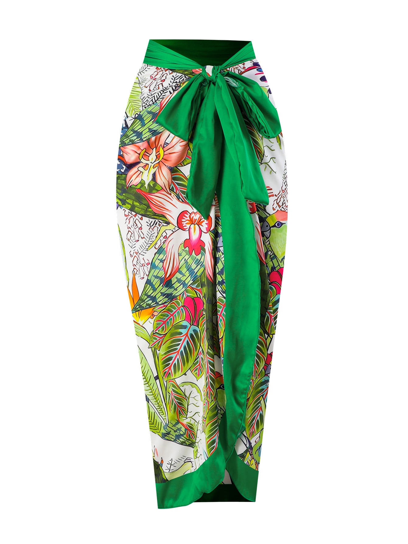 Green Flower Single Gauze Skirt