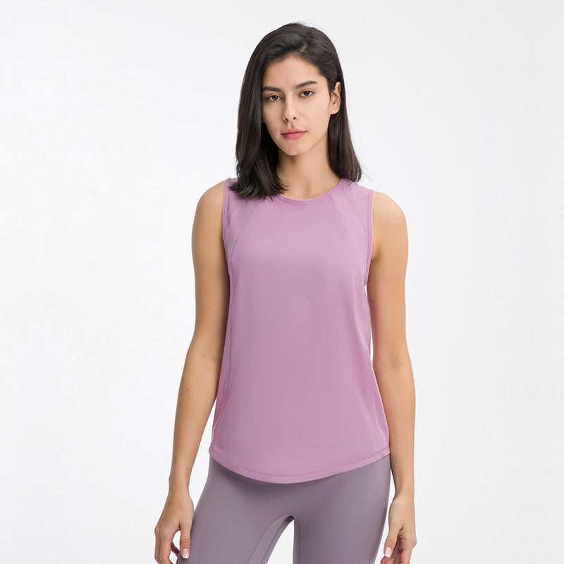 Spring Summer Back Hollow Out Cutout Sports Sleeveless T shirt Light Breathable Cooldry Workout Top Tichin