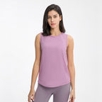 Spring Summer Back Hollow Out Cutout Sports Sleeveless T shirt Light Breathable Cooldry Workout Top Tichin