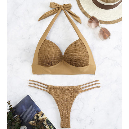 Sexy Halter Bikini Split Swimsuit Women Two Piece Swimwear Summer Beach Bikini