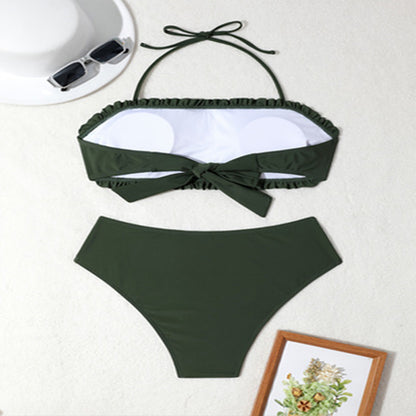Bikini sexy con cordones para mujer, bikini de tres puntos, traje de baño de playa de primavera